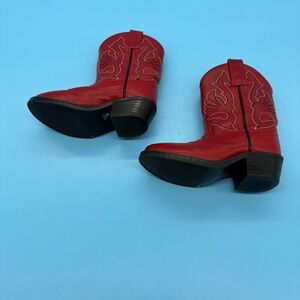 Masterson Boot Co. Kids Old West Red Leather Western Boots Size 9